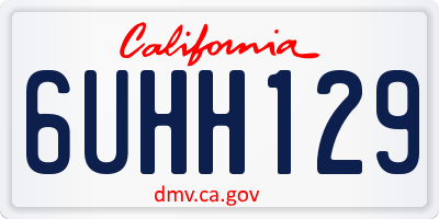 CA license plate 6UHH129