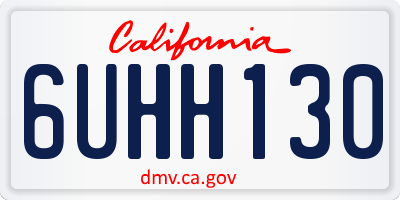 CA license plate 6UHH130