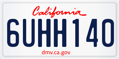 CA license plate 6UHH140
