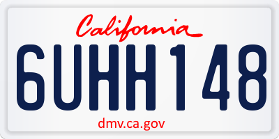 CA license plate 6UHH148