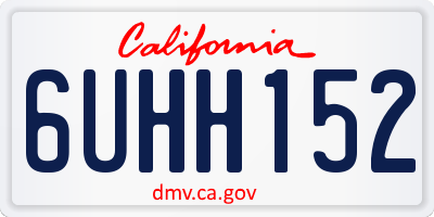 CA license plate 6UHH152