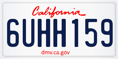 CA license plate 6UHH159