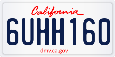 CA license plate 6UHH160
