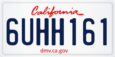 CA license plate 6UHH161