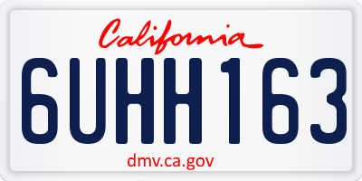 CA license plate 6UHH163