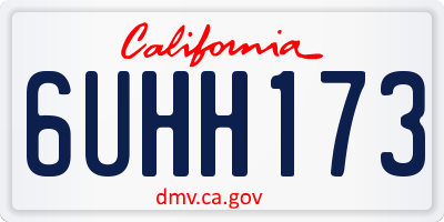CA license plate 6UHH173