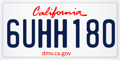 CA license plate 6UHH180