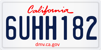 CA license plate 6UHH182