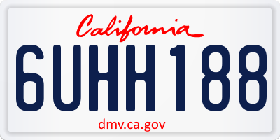 CA license plate 6UHH188