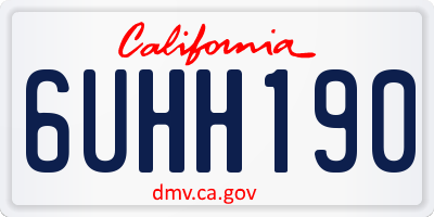 CA license plate 6UHH190