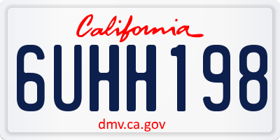 CA license plate 6UHH198