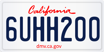 CA license plate 6UHH200