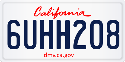 CA license plate 6UHH208