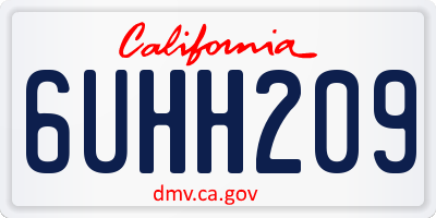 CA license plate 6UHH209