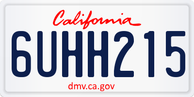 CA license plate 6UHH215