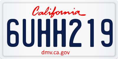 CA license plate 6UHH219