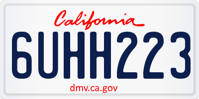 CA license plate 6UHH223