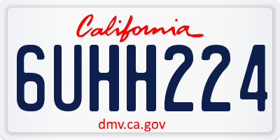 CA license plate 6UHH224