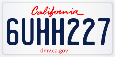 CA license plate 6UHH227