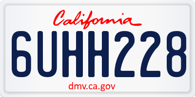 CA license plate 6UHH228