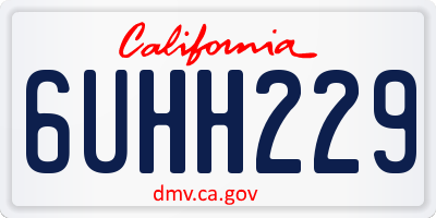CA license plate 6UHH229