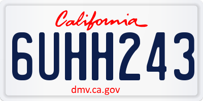 CA license plate 6UHH243