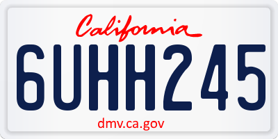 CA license plate 6UHH245