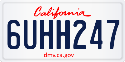 CA license plate 6UHH247