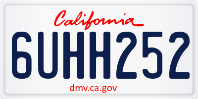 CA license plate 6UHH252