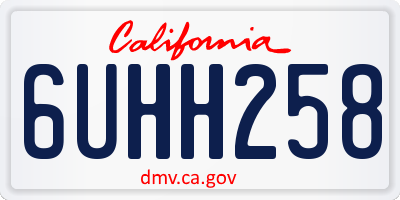 CA license plate 6UHH258