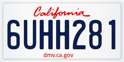 CA license plate 6UHH281