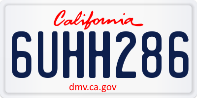CA license plate 6UHH286