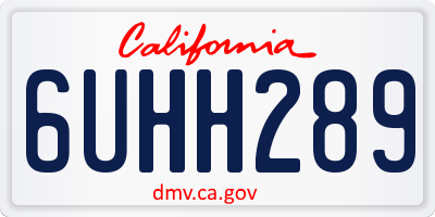 CA license plate 6UHH289