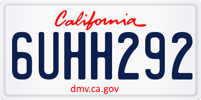CA license plate 6UHH292