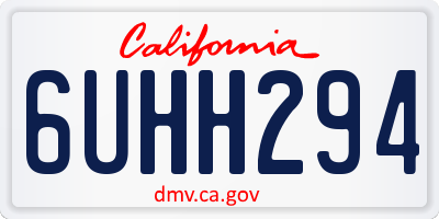 CA license plate 6UHH294