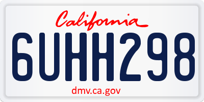 CA license plate 6UHH298