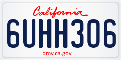 CA license plate 6UHH306