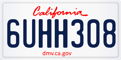CA license plate 6UHH308