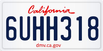 CA license plate 6UHH318