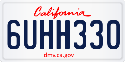 CA license plate 6UHH330