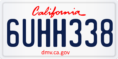 CA license plate 6UHH338