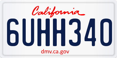 CA license plate 6UHH340