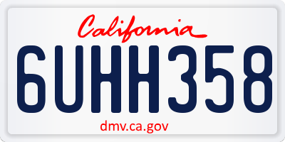 CA license plate 6UHH358