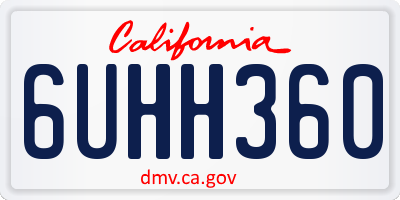 CA license plate 6UHH360