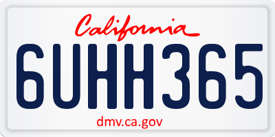 CA license plate 6UHH365