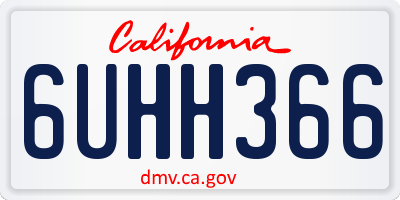CA license plate 6UHH366