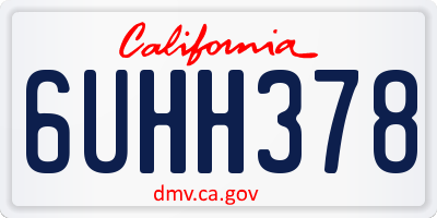 CA license plate 6UHH378