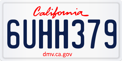 CA license plate 6UHH379