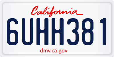CA license plate 6UHH381