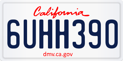 CA license plate 6UHH390